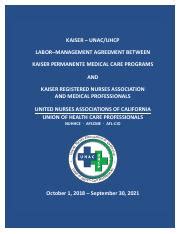 The 10-union coalition, which includes the United Nurses Associations of CaliforniaUnion of Health Care Professionals (UNACUHCP), announced . . Kaiser unac blue book